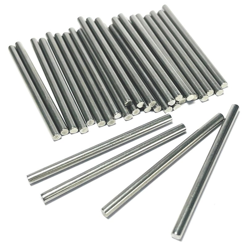 ZDingTech 30pcs 3mm x 50mm Dowel Pins Metal Dowel pins M3 3mm Shelf Pegs,Support Shelves,3mm x 50mm Metal Rod.304 Stainless Steel Wood Bunk Bed pegs - Image 1